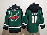 Wild 11 Zach Parise Green All Stitched Sweatshirt Hoodie,baseball caps,new era cap wholesale,wholesale hats